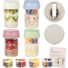 Recipientes: SOLIGT Overnight Oats, vidro de 480 ml com tampas, pacote com 4