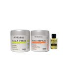 RECONSTRUÇÃO MAX REPAIR 500g + HIDRATAÇÃO DE MAÇA VERDE 500G + OLEO DE ARGAN 9 ML