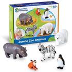 Recursos de aprendizagem de brinquedos Jumbo Zoo Animals Macaco, pinguim, zebra, urso polar e hipopótamo para crianças de 2 anos ou mais