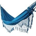 Rede de Dormir Azul Claro Casal Costura Reforçada