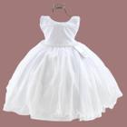 REF3897 Vestido Infantil Branco Festa Tafeta com Renda Importada em modelo variado