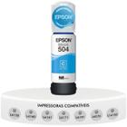 Refil Garrafa de Tinta Original Epson EcoTank T504220 Ciano Compatível L4150 L4160 L6161 L6171 L6191 L4260 L14150 L6270