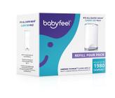 Refis Babyfeel p/ Dekor Classic Pail 4 unidades +30% espessura Eliminação de odores Scent Pó - 1980 fraldas