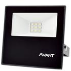 Refletor Avant Led Slim Preto 10W Bivolt 3000K Luz Amarela