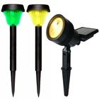 Refletor Ecoforce Solar Led Amarelo 20x Spot Jardim 18543 á Prova D'água + 2 Luminaria Balizador Poste Colorida 18592