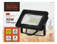 Refletor Externo Jardim ECO LED Black+Decker Luz  Amarela 30W IP65 3000K 100-240V