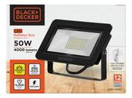 Refletor Externo Jardim ECO LED Black+Decker Luz Amarela 50W IP65 3000K 100-240V