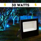 Refletor Holofote Led 30w Azul Prova D'agua Bivolt Jardim - Athlanta