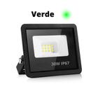 Refletor Holofote Led 30w Verde Prova D'agua Bivolt Jardim - Athlanta