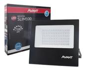 Refletor Led 100w Slim Bivolt Holofote Branca 6500k - Avant