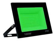 Refletor Led 100w Verde Prova Dagua Luminária Holofote