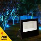 Refletor Led 200W Azul SMD Ip66 Resistente a Água Bivolt Jardim Iluminação - Athlanta