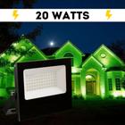 Refletor Led 20W SMD Verde IP67 Prova D'Água Bivolt Jardim Iluminação Decoração Externo Casa