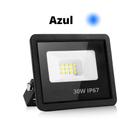 Refletor Led 30w Azul SMD Prova D'Água Bivolt Jardim