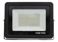 Refletor LED Branco Holofote Bivolt 100W 6500K Alta Luminosidade 96 Leds - ALFACELL