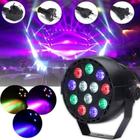 Refletor Led Canhão RGB 12 Led Bivolt Iluminação Festa Eventos Decoração P-12 - Sunoro