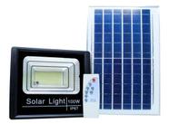 Refletor Led Holofote 100w Com Placa Solar Bateria Prova Dágua 20cm x 25cm