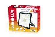 Refletor Led Slim 30W 6500K Preto Bivolt Ourolux