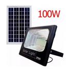 Refletor Solar Led 100W Branco Frio Holofote Bivolt 6500K Completo - Resistente a Água e Poeira IP66 Externo