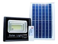 Refletor Solar Led 50W Branco Frio Holofote Bivolt 6500K Completo - Resistente a Água e Poeira IP66 Externo - Solar Light
