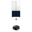 Refrigerador Bespoke French Door 3P 550L Clean White e Clean Navy 110V + Aspirador Robô Inteligente 2 em 1 Samsung