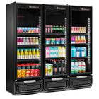 Refrigerador/Expositor Vertical Conveniência GCVR-1450 LB PR All Black 1468L c/ LED Perimetral - Gelopar
