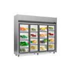 Refrigerador Vertical Auto Serviço Hortifruti 1580 litros Tipo Inox com Led Frost Free GEAS-4 TI 4 Portas Gelopar