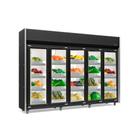 Refrigerador Vertical Auto Serviço Hortifruti GEAS-5 Gelopar - 1960L Preto Iluminação Led 5 Portas