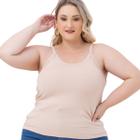 Regata Alcinha Fina Feminina Plus Size Básica Lisa 3026.c1