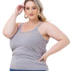 Regata Alcinha Fina Feminina Plus Size Básica Lisa 3026.c1