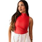 Regata Blusa Feminina Forrada Gola Alta Cavada Natal Ano novo Moda Blogueira Tendencia Regatinha