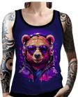 Regata Camiseta Tshirt Animais Óculos Urso Fone Moderno 3