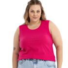 Regata Canelada Alça Larga Básica Gola Redonda Moda Primavera Verão Plus Size 50622A