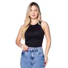 Regata Cropped Feminina Sea Surf Básica Preto