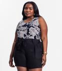 Regata Estampada Plus Size Secret Glam Preto