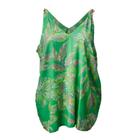 Regata Feminina Averzzy Plus Size Estampa Floral Verde