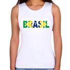 Regata Feminina Bandeira Brasil Letras - Foca na Moda