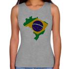 Regata Feminina Bandeira Brasil Mapa - Foca na Moda
