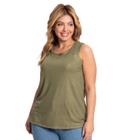 Regata Feminina Plus Size Ribana Lurex Secret Glam Verde