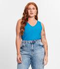 Regata Feminina Plus Size Secret Glam Azul