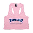 Regata Feminina Thrasher Skate Mag Tank Crop Girl Rosa Claro