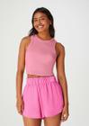 Regata Hering Feminina Cropped Decote Halter Neck Em Ribana - Rosa