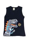 Regata Infantil Masculina Estampada de Dinossauro Hrradinhos