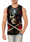 Regata Masculina Caveira De Pirata Black Skull 122