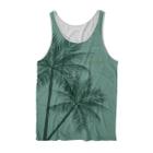 Regata Masculina Estampa Verde com Coqueiros Praia Verão - W2 STORE