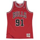 Regata Mitchell & Ness Swingman Jersey Chicago Bulls Road Dennis Rodman 1997-1998 Vermelha
