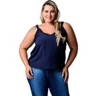 Regata Plus Size Alça com babados