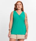 Regata Plus Size Em Ribana Canelada Secret Glam Verde