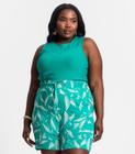 Regata Plus Size Em Ribana Canelada Secret Glam Verde