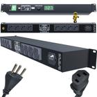 Regua de AC Padrão Rack 19 08 Tomadas 10A Serie Especial Led Voltímetros Azul